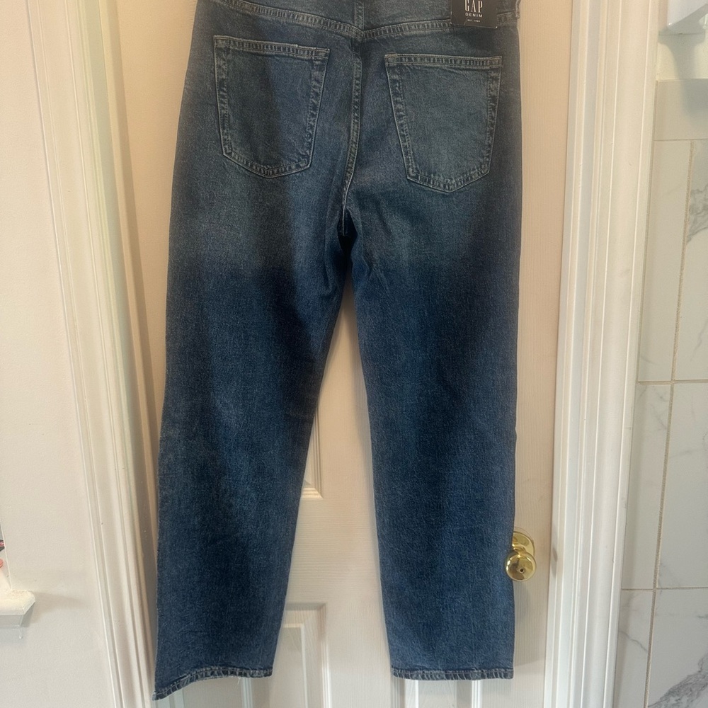 GAP Blue Straight Leg Jeans with Classic Indigo Wash - Picture 5 of 13